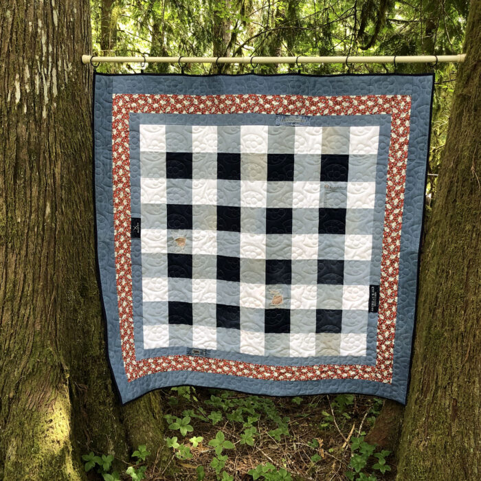 Gingham Upcycled Denim Quilt