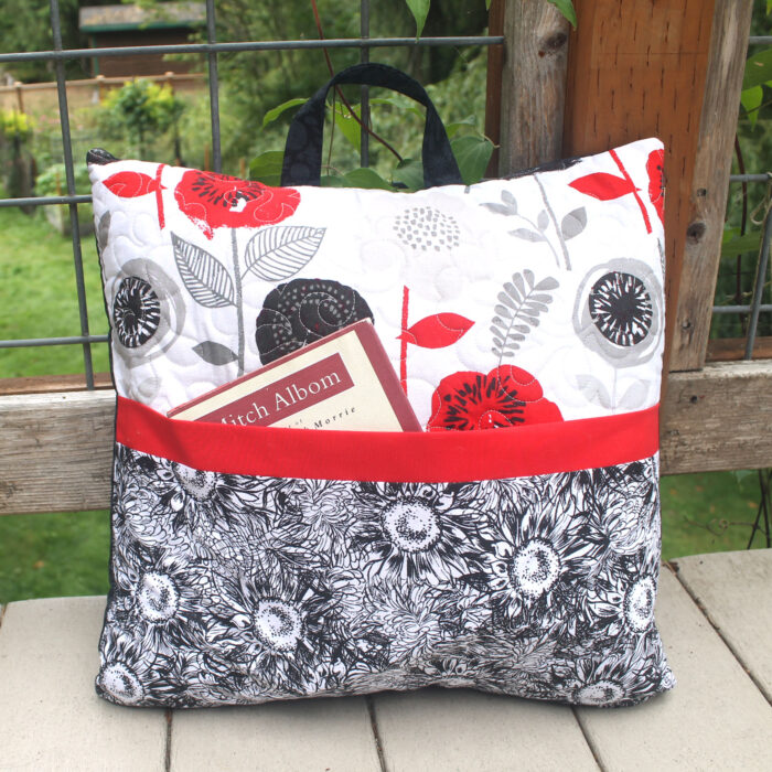 Poppies and Sunflowers Reading Pillow Front